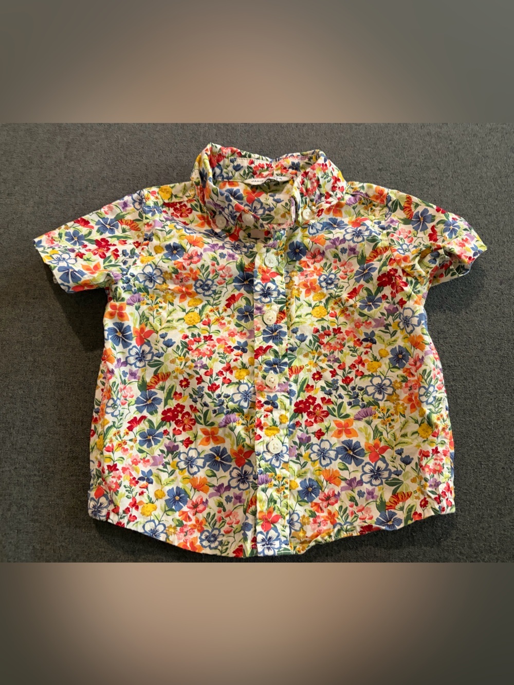 Janie and Jack Multicolor Floral Button-Up Top